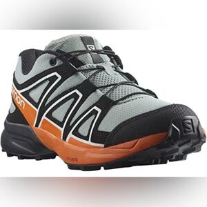 Salomon Unisex Kid's Speedcross Trail Running Black and Orange Sneakers Size 1